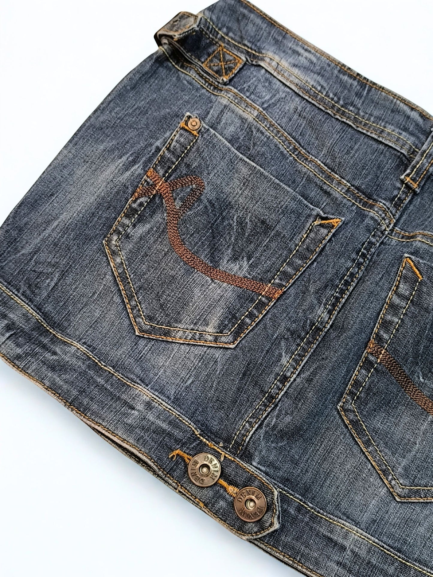 Y2K Low Rise Mini Denim Skirt "Orsay"