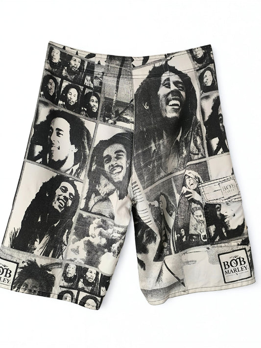 Handmade Bob Marley Graphic Board Shorts