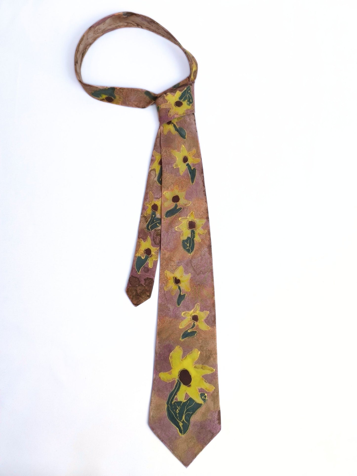 Vintage Hand-Painted Style Floral Silk Tie – Meier
