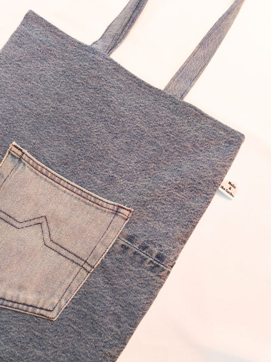 Upcycled Denim Tote Bag "Melia & the Cuckoo"