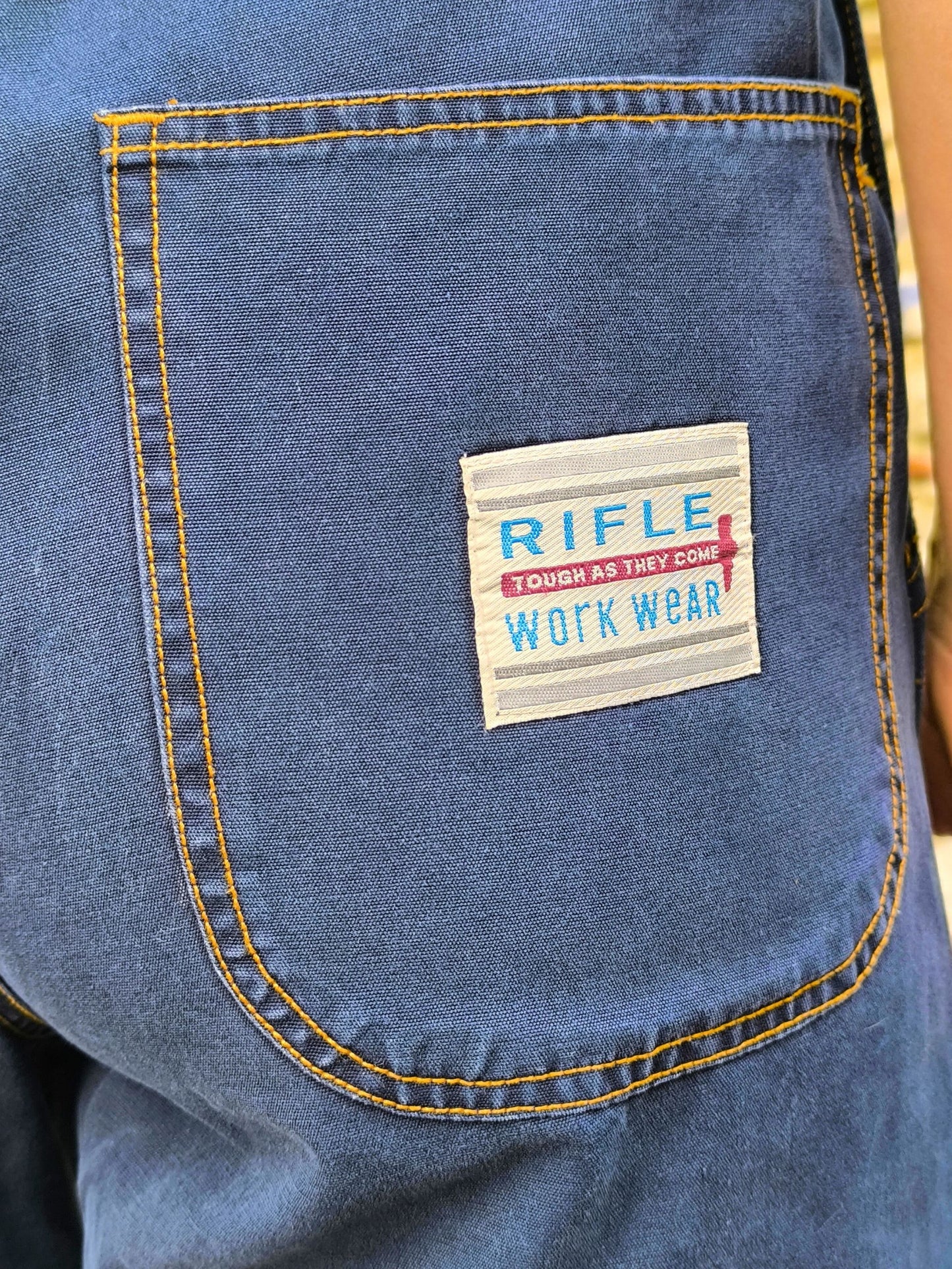 Unisex Vintage Denim Overall Shorts – "RIFLE" | Dark Blue Classic