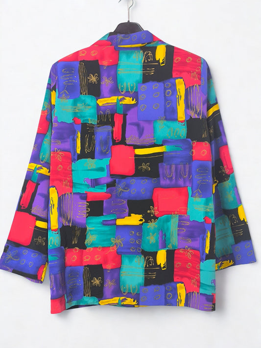 Vintage Abstract Blazer by Richard Kristall – Bold Colorblock Art Print