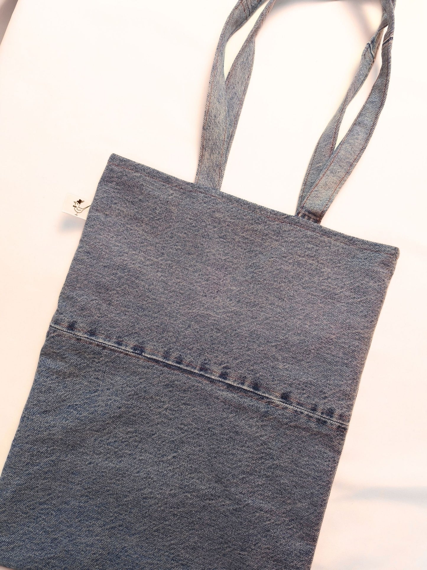 Upcycled Denim Tote Bag "Melia & the Cuckoo"
