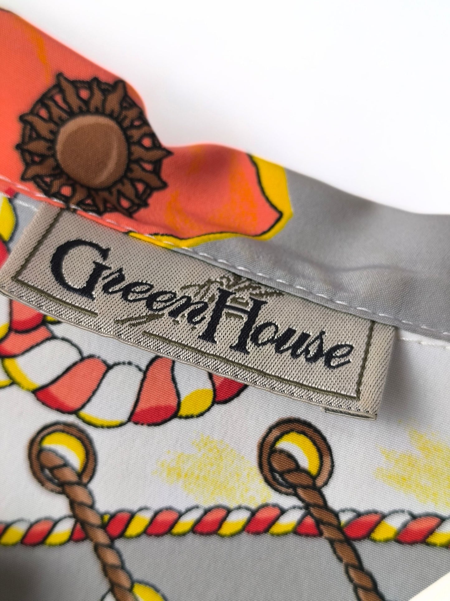 Vintage Nautical Print Shirt by Green House – Rope & Flag Motif