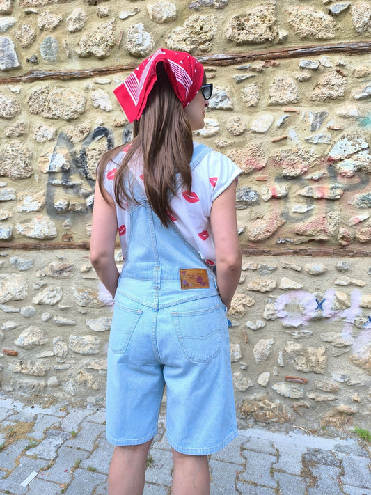Unisex Vintage Denim Overall Shorts – "ROSEMARY by Mash" | Lightwash 90s Simplicity