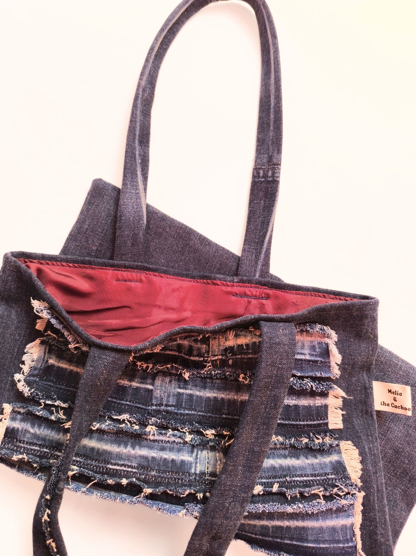 Upcycled Denim Tote Bag "Melia & the Cuckoo"