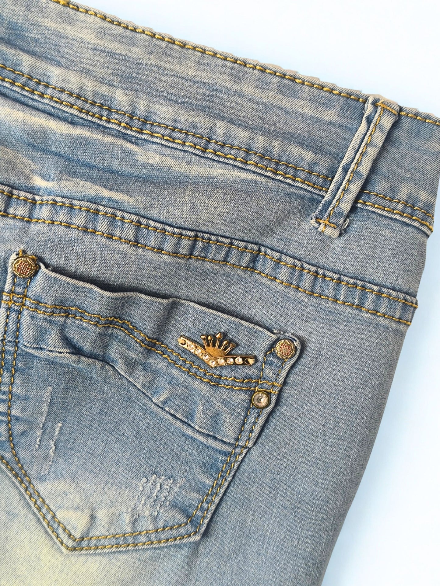 Y2K “Miss Free” Embellished Denim Mini Skirt