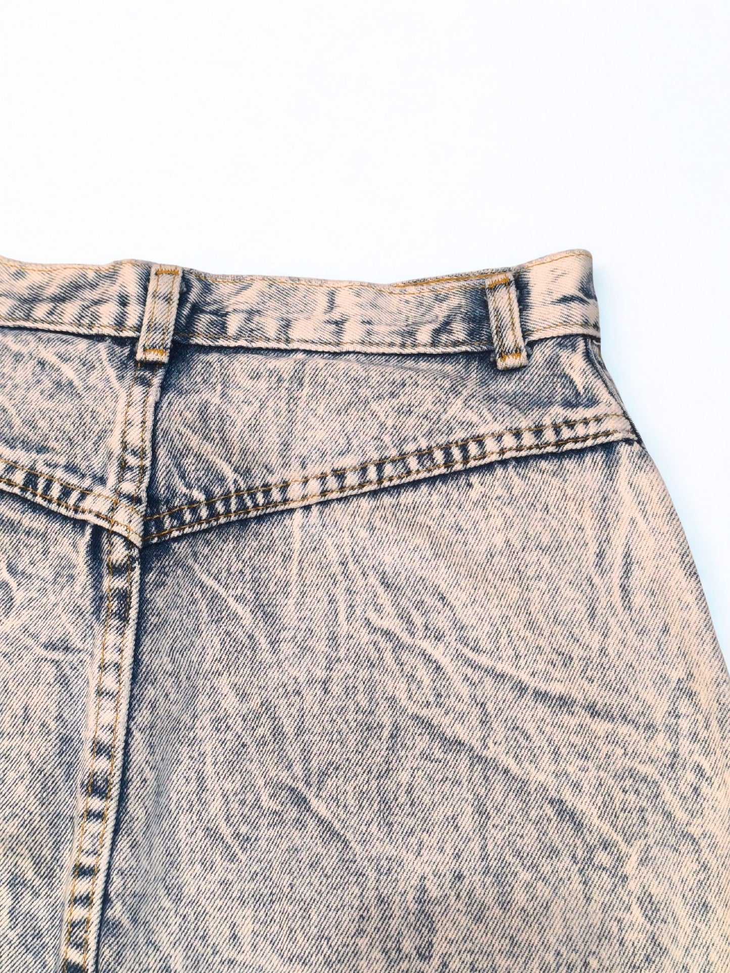 Vintage 80s-90s High Rise Acid Wash Denim Skirt "PALMETTO'S"