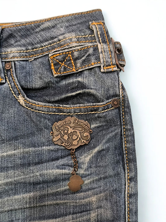 Y2K Low Rise Mini Denim Skirt "Orsay"