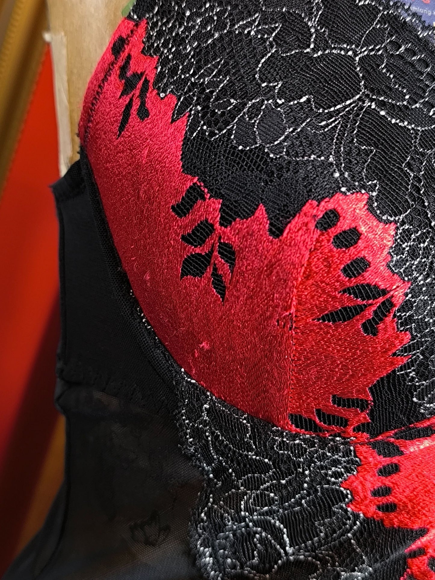 Y2K ed.it.ed Co-Ordinates Black & Red Lace Slip Dress