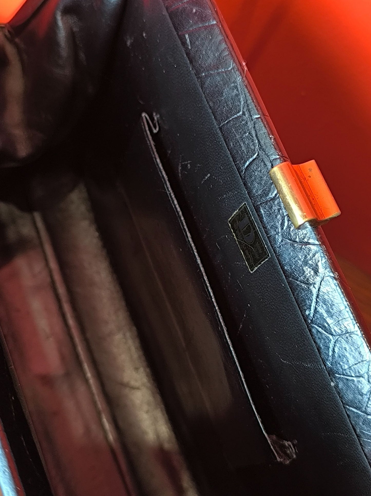 Vintage 1960s D Exklusiv Genuine Crocodile Leather Handbag