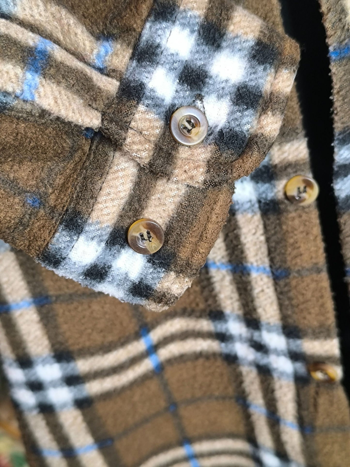 Vintage Brown Check Fleece Shirt