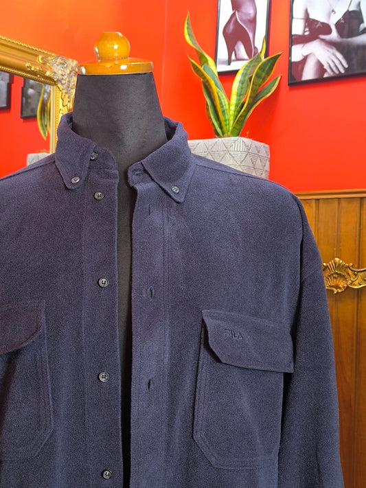 Vintage FILA IceTech Fleece Overshirt – Navy Blue