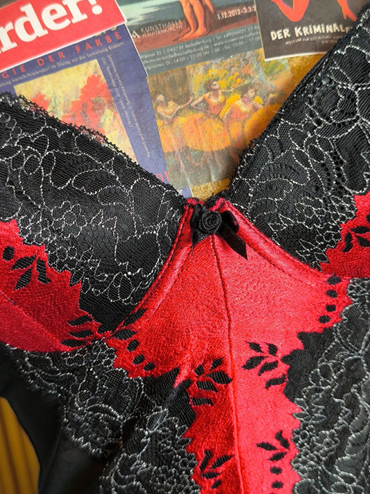 Y2K ed.it.ed Co-Ordinates Black & Red Lace Slip Dress