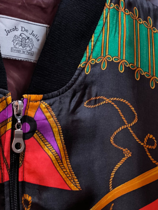 Unisex Vintage Jacob De Julia Print Bomber Jacket