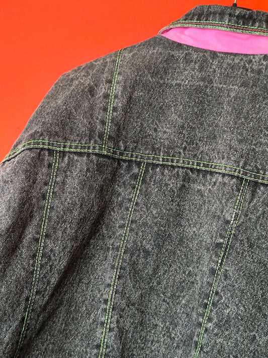 Neon Acid-Wash Sherpa Denim Jacket – Jean Bell (Late 80s/90s)
