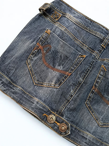 Y2K Low Rise Mini Denim Skirt "Orsay"