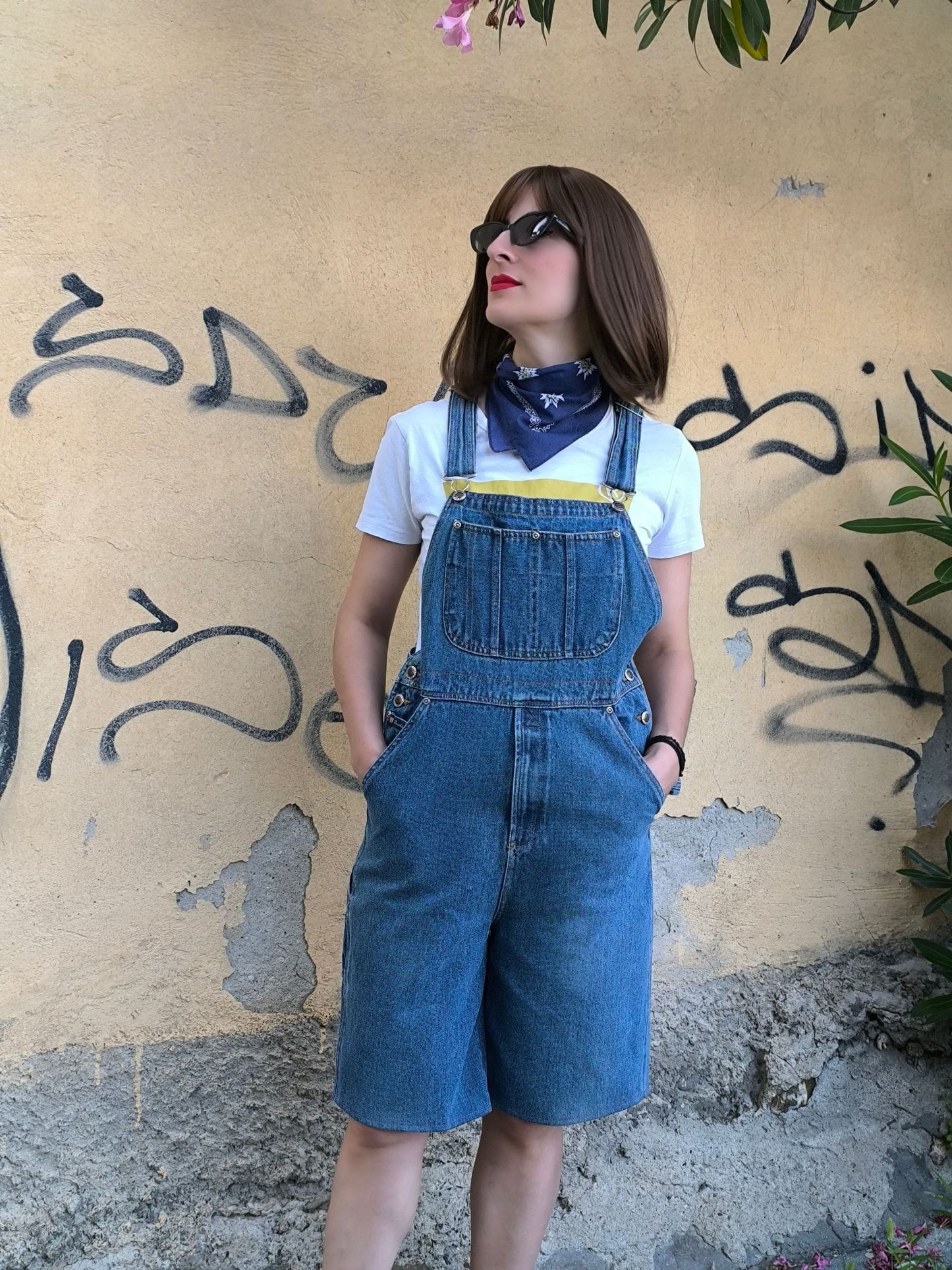 Unisex Vintage Denim Overall Shorts "Route 66" | 90s Coolness Reloaded