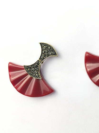 Symphony in Red and Black – Deadstock Earrings