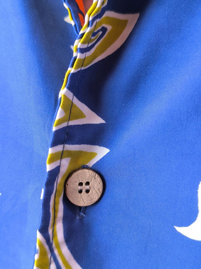 Late '80s–Early '90s Point Panic Hawaiian Shirt – Surf Revival Print & Coconut Buttons