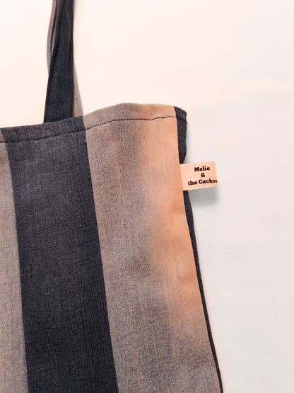 Upcycled Denim Tote Bag "Melia and the Cuckoo"
