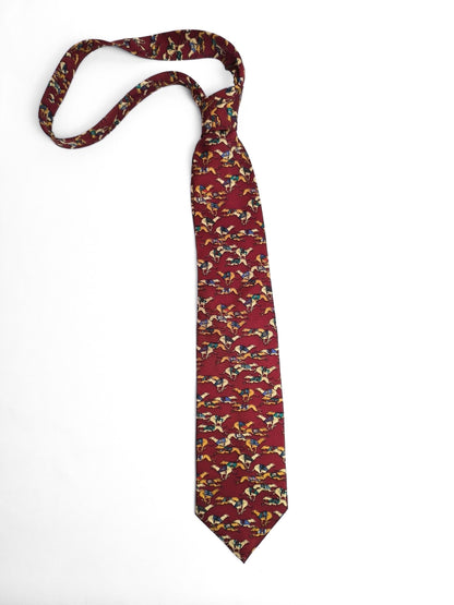 Vintage Silk Tie by Alessandro D'Este - Racing Greyhounds
