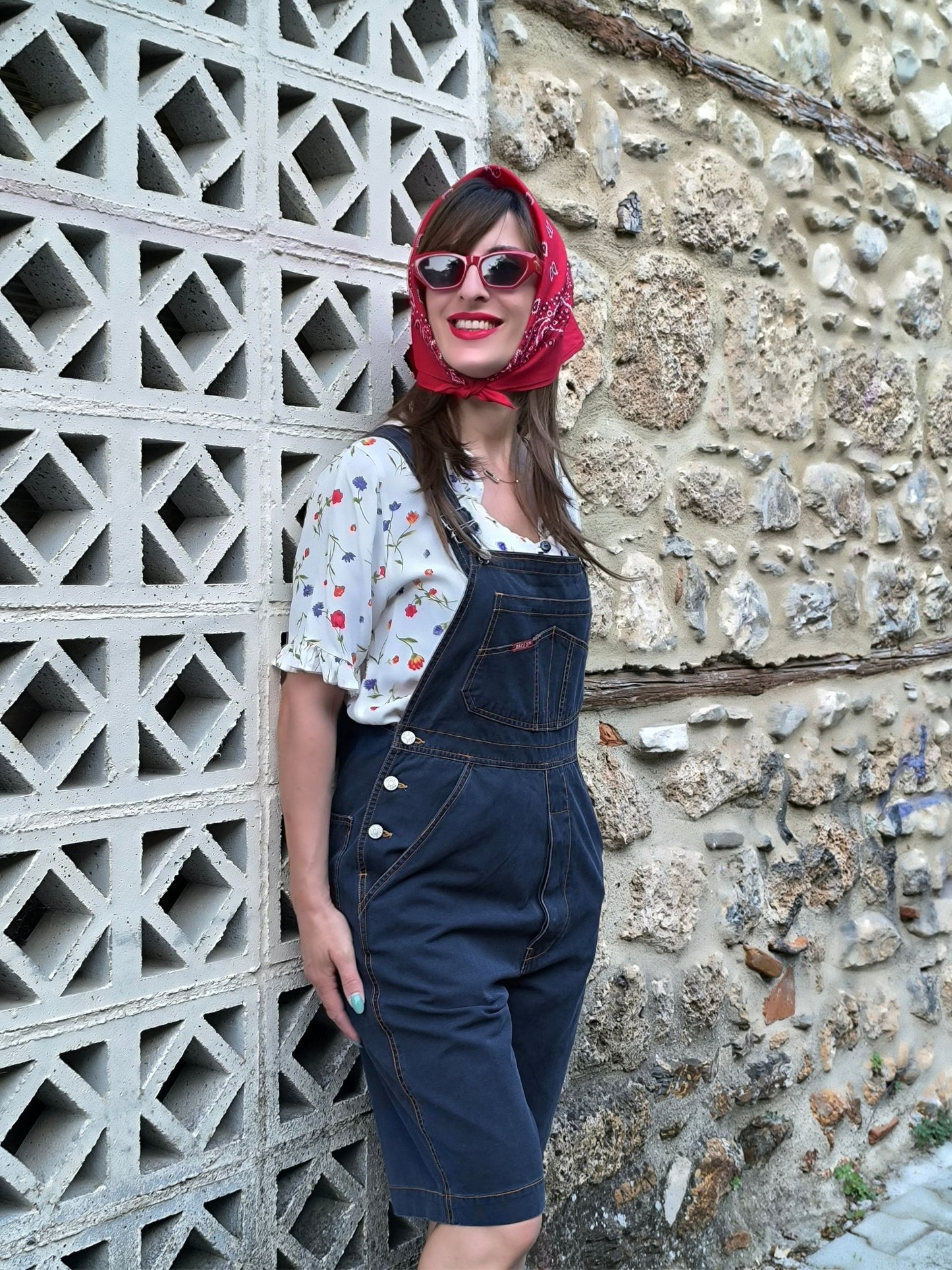 Unisex Vintage Denim Overall Shorts – "RIFLE" | Dark Blue Classic