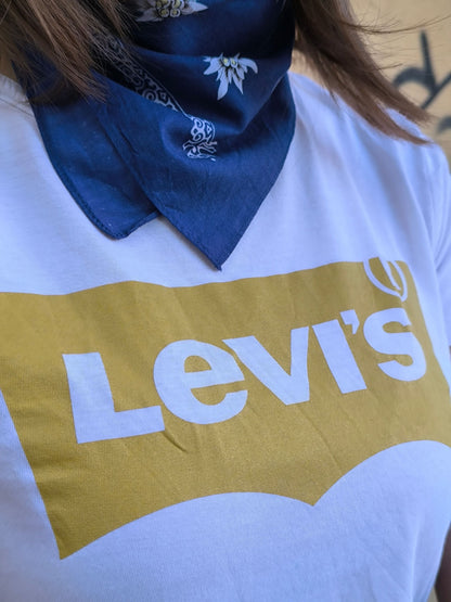 Levi’s® White Tee – Mustard Batwing Logo