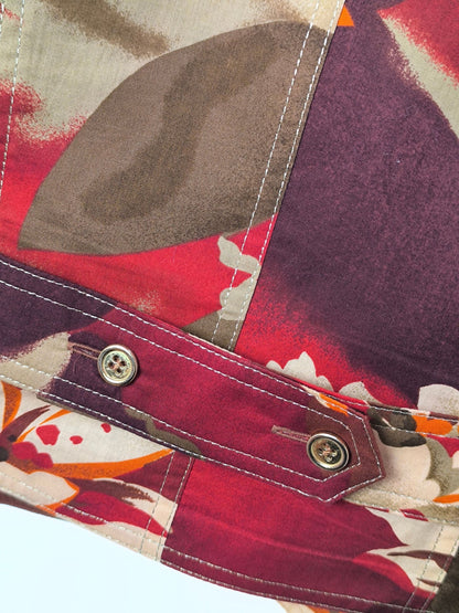 Jean Claire Floral Cotton Top – Sculpted 80s Silhouette