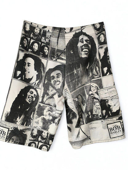 Handmade Bob Marley Graphic Board Shorts