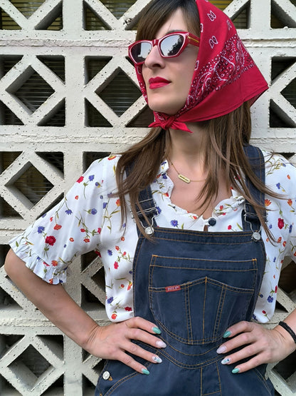 Unisex Vintage Denim Overall Shorts – "RIFLE" | Dark Blue Classic