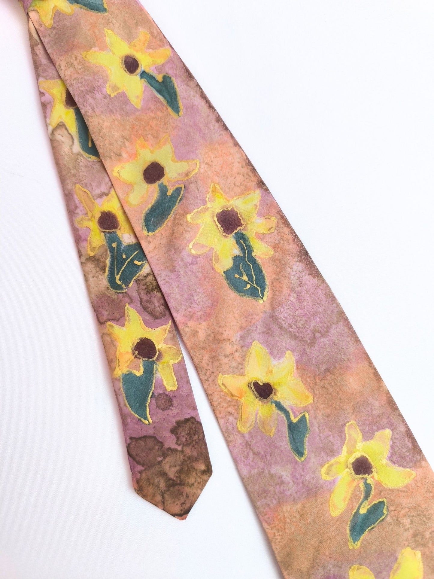 Vintage Hand-Painted Style Floral Silk Tie – Meier