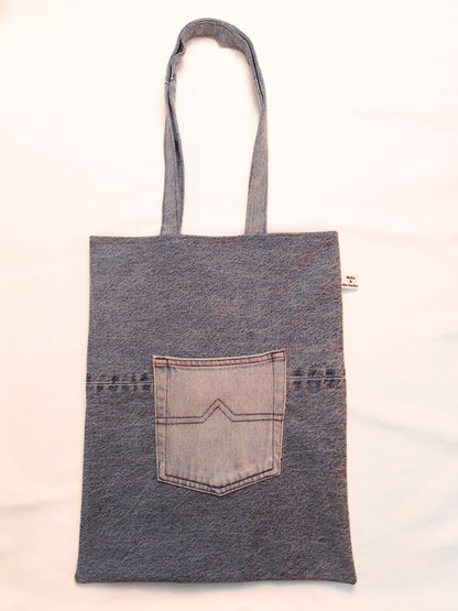 Upcycled Denim Tote Bag "Melia & the Cuckoo"
