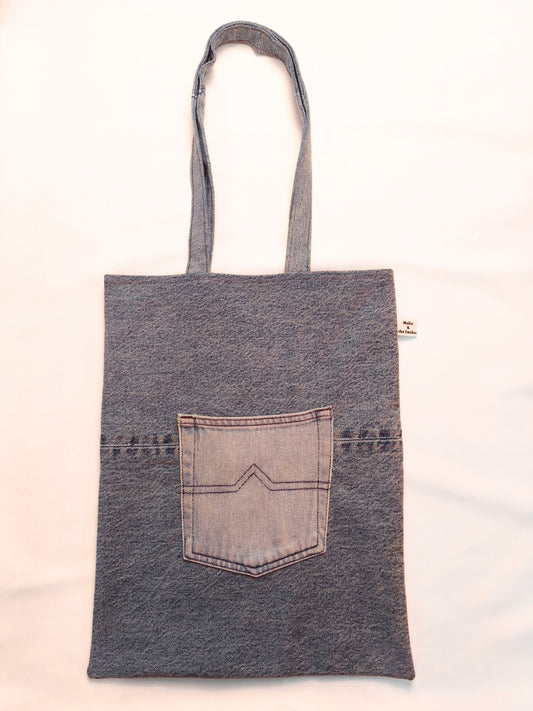 Upcycled Denim Tote Bag "Melia & the Cuckoo"