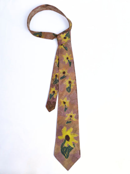 Vintage Hand-Painted Style Floral Silk Tie – Meier