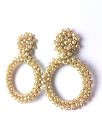 Deadstock Earrings – Beaded Hoop Glam