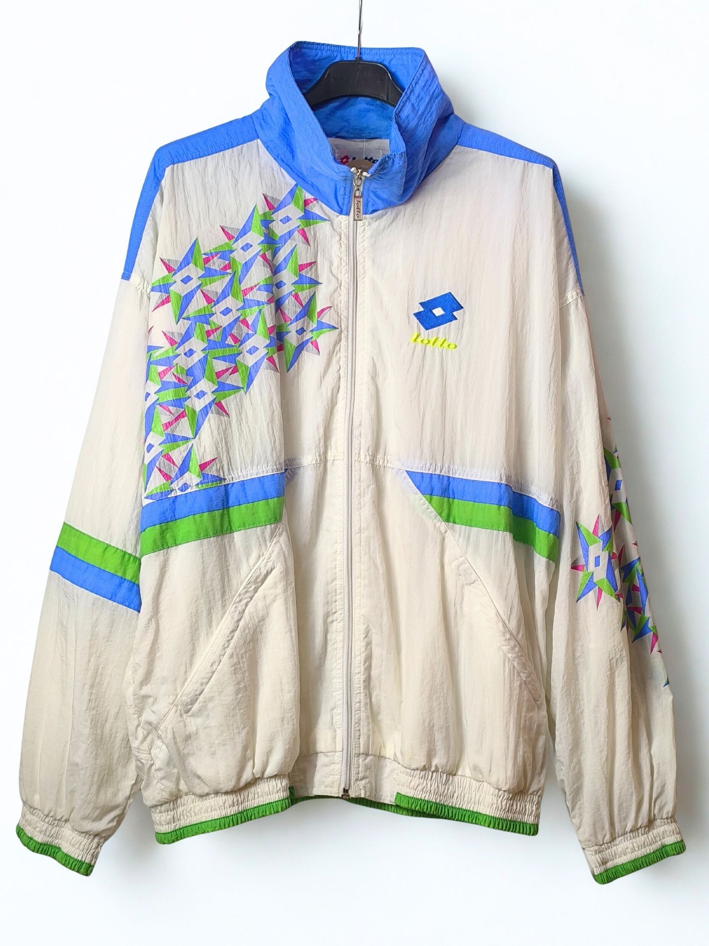 Lotto Windbreaker Jacket – Rare 90s Geometric Edition