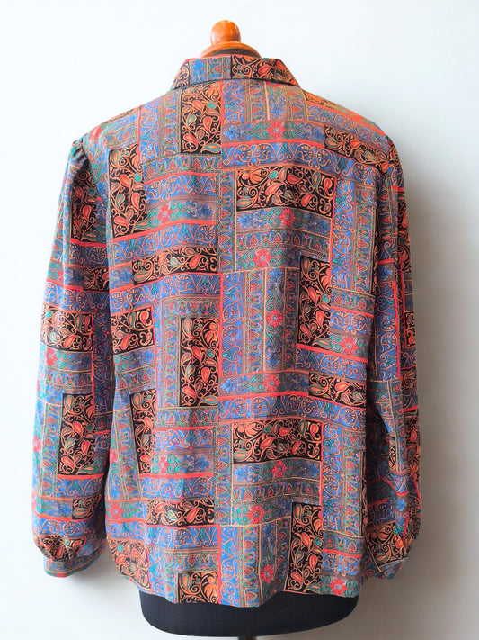 Vintage La Maison du Jersey Baroque Pattern Shirt – Size 48 (Made in France)