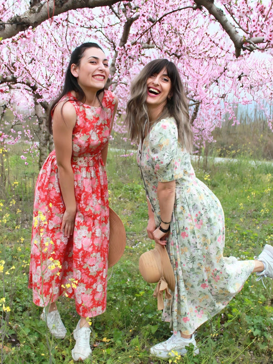 Vintage 1980s Laura Ashley Floral Cotton Dress – Made in Great Britain