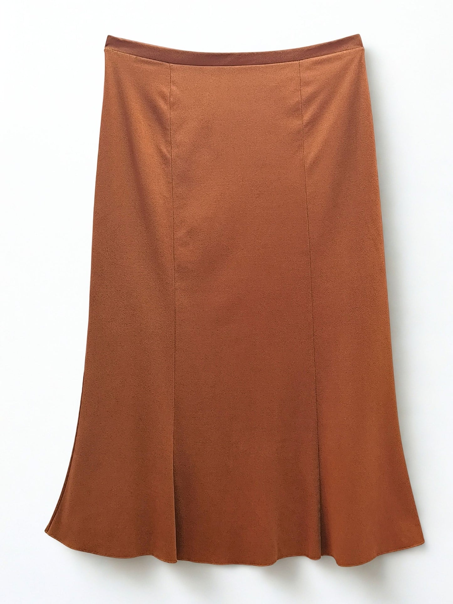 Rust Suede-Touch Midi Skirt – Geri C. New York