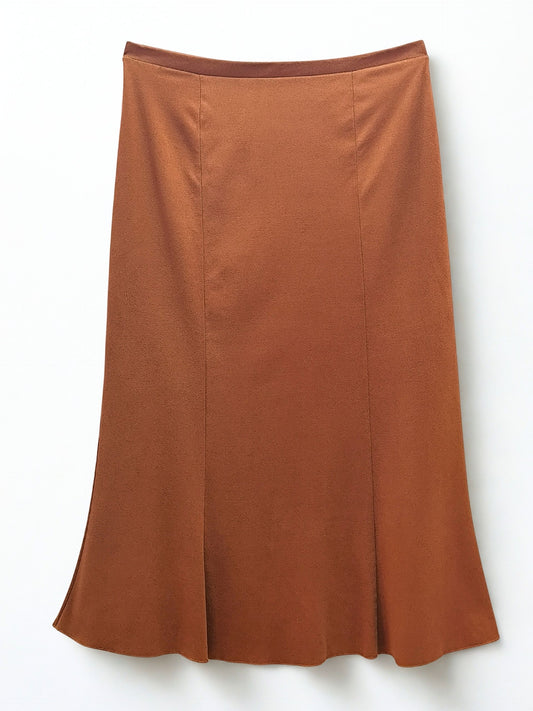 Rust Suede-Touch Midi Skirt – Geri C. New York