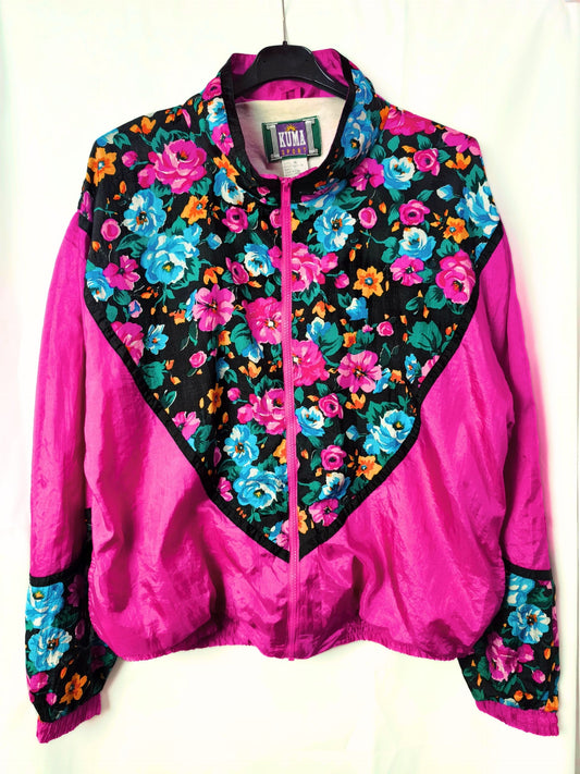 Vintage Floral 80s Crazy Jacket - Windbreaker by Kuma Sport – Size XL