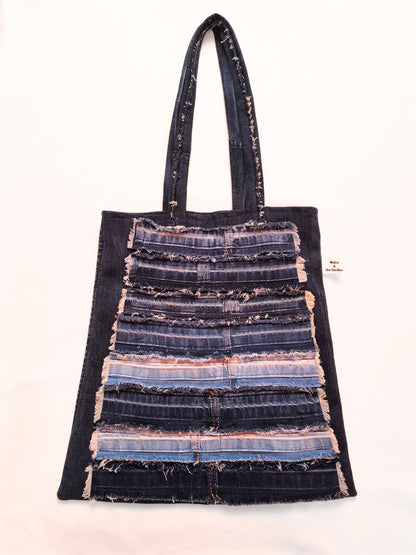 Upcycled Denim Tote Bag "Melia & the Cuckoo"