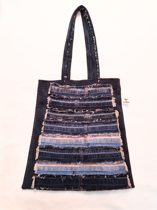 Upcycled Denim Tote Bag "Melia & the Cuckoo"