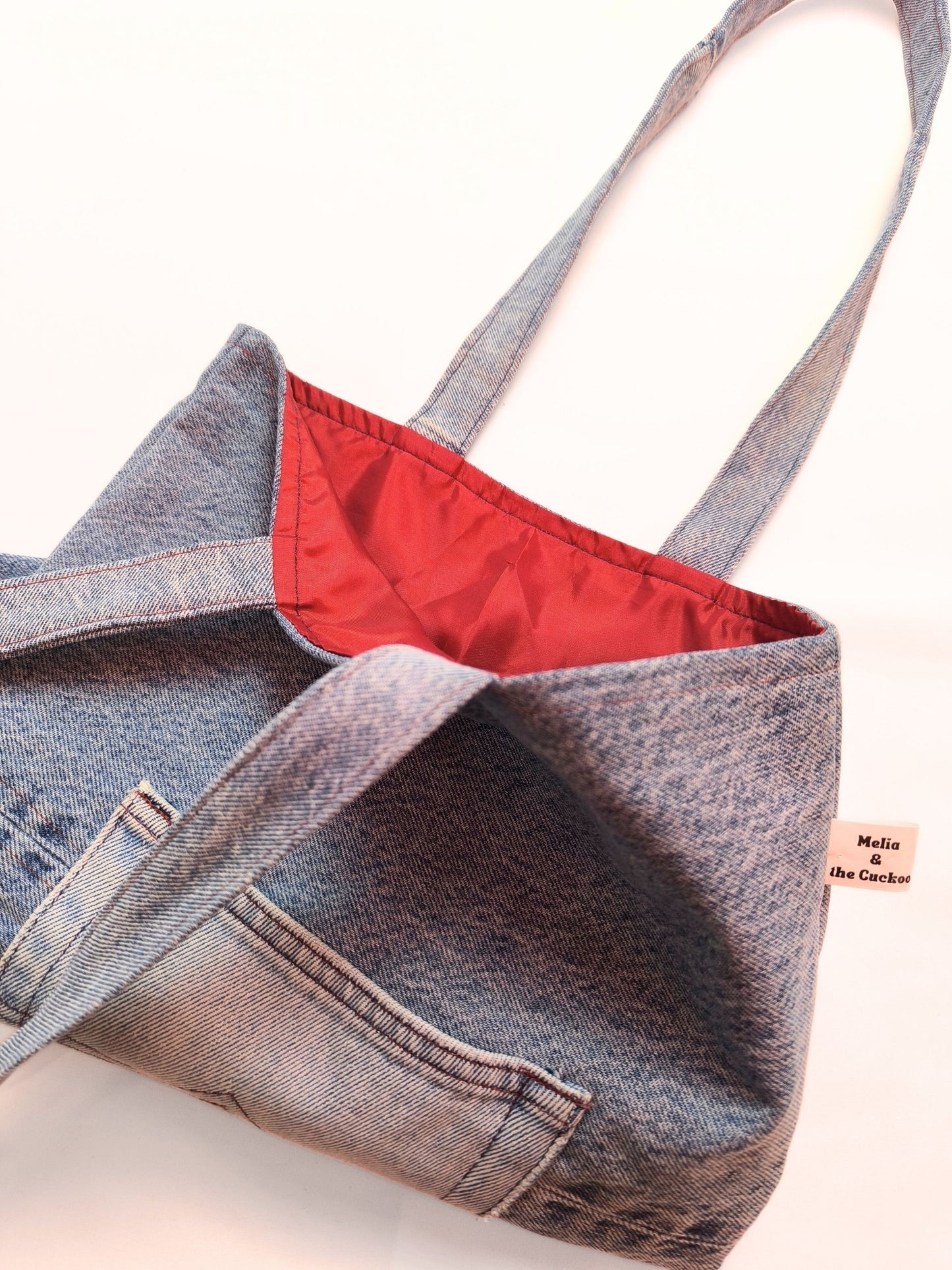 Upcycled Denim Tote Bag "Melia & the Cuckoo"