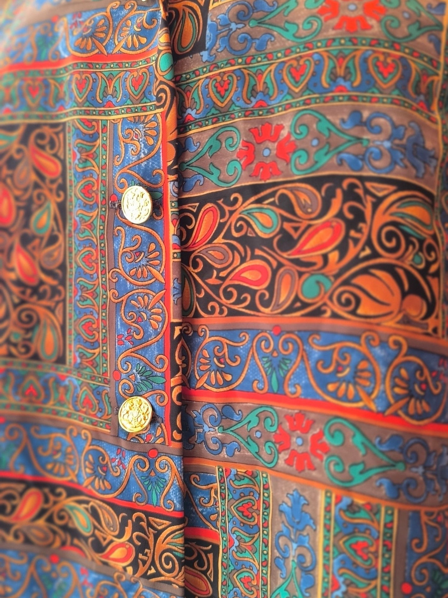 Vintage La Maison du Jersey Baroque Pattern Shirt – Size 48 (Made in France)