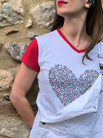 Keith Haring® Red & White Heart Tee – Official Zambaiti Concept Collection