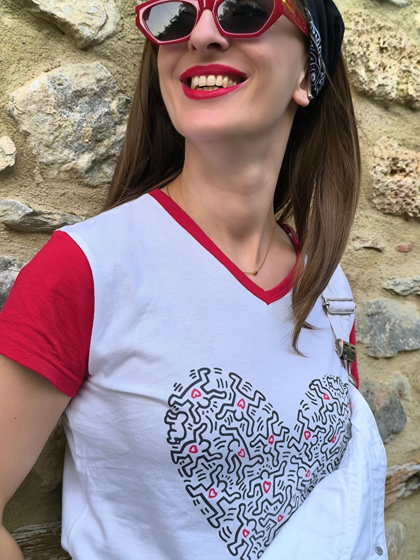 Keith Haring® Red & White Heart Tee – Official Zambaiti Concept Collection