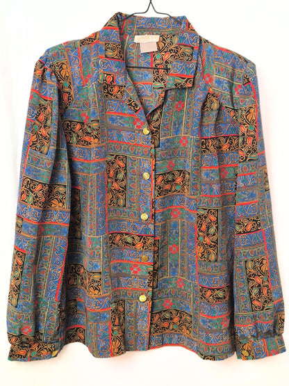 Vintage La Maison du Jersey Baroque Pattern Shirt – Size 48 (Made in France)