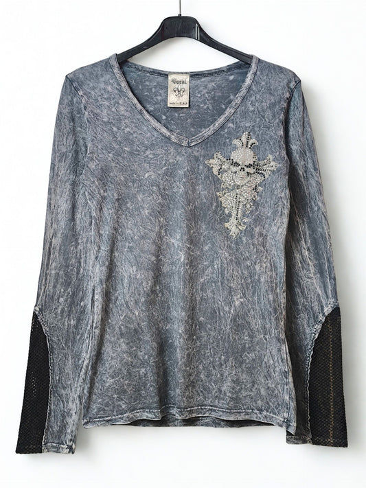 Y2K Vocal Embellished Skull Top – Made in USA